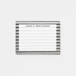Monogram nepmetaal en zwarte strepen post-it® notes