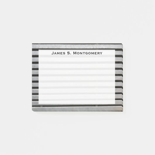 Monogram nepmetaal en zwarte strepen post-it® notes (Voorkant)