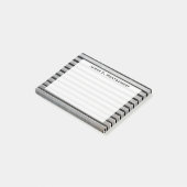 Monogram nepmetaal en zwarte strepen post-it® notes (Schuin)