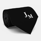 Monogram Nepzijde | Effen Kleur Heren Stropdas (Opgerold)