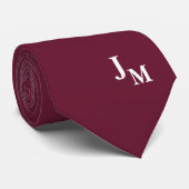 Monogram Nepzijde | Effen Kleur Heren Stropdas (Opgerold)