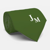 Monogram Nepzijde | Effen Kleur Heren Stropdas (Opgerold)