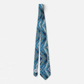 Monogram Nepzijde Heren Das | Blauw + Goud Marmer (Achterkant)