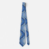 Monogram Nepzijde Heren Das | Blauw + Goud Marmer (Voorkant)