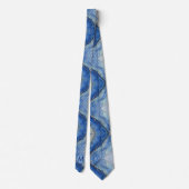 Monogram Nepzijde Heren Das | Blauw + Goud Marmer (Achterkant)
