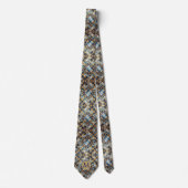 Monogram Nepzijde Heren Das | Blauw + Goud Marmer (Voorkant)