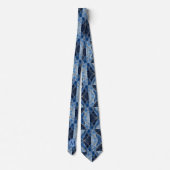 Monogram Nepzijde Heren Das | Blauw + Goud Marmer (Achterkant)