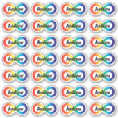 Monogram Neurodiversity Autism Acceptatie Rainbow Sticker (Voorkant)