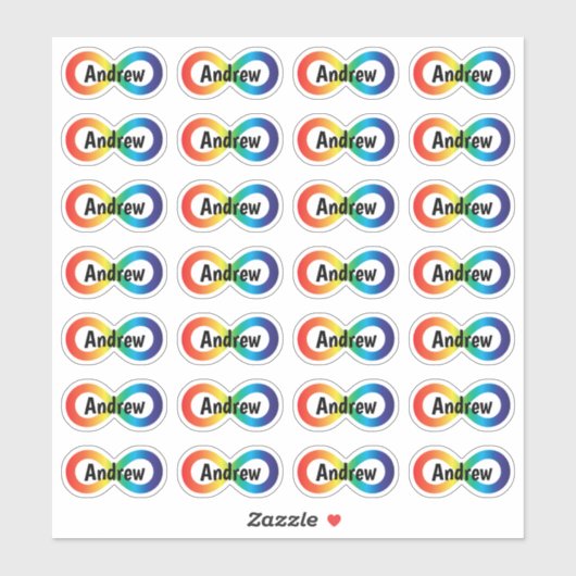Monogram Neurodiversity Autism Acceptatie Rainbow Sticker (Vel)