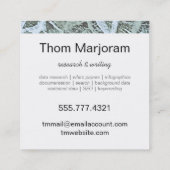 Monogram neutraal groen Abstract Vierkante Visitekaartje (Achterkant)