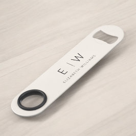 Monogram Neutraal Klassiek Modern Minimalistisch E Speed Flessenopener