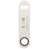 Monogram Neutraal Klassiek Modern Minimalistisch E Speed Flessenopener (Voorkant)