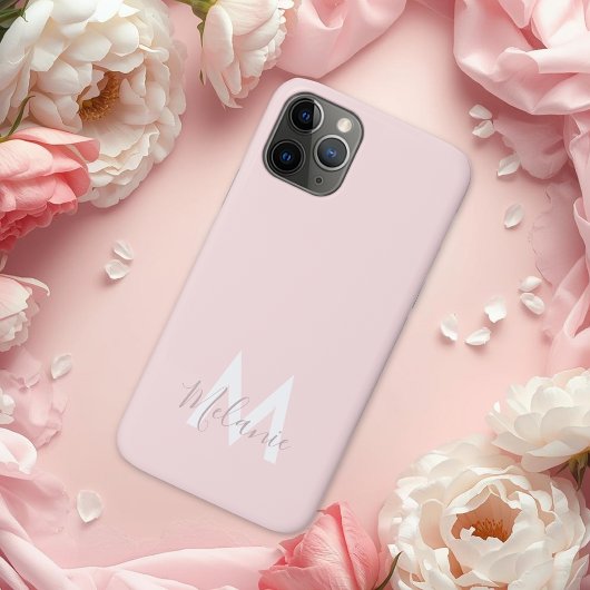 Monogram Neutraal Minimalistisch modern blush roze Case-Mate iPhone Case