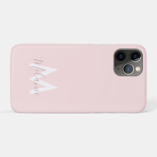 Monogram Neutraal Minimalistisch modern blush roze Case-Mate iPhone Case (Achterkant (horizontaal))