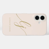 Monogram Neutraal Modern Minimaal Stijlvol Blush G Case-Mate iPhone Case (Achterkant (horizontaal))