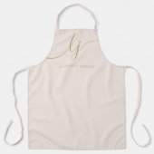 Monogram Neutraal Modern Minimaal Stijlvol Blush G Schort (Voorkant)