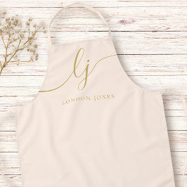 Monogram Neutraal Modern Minimaal Stijlvol Blush G Schort