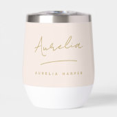 Monogram Neutraal Modern Minimal Blush Pink Gold (Voorkant)