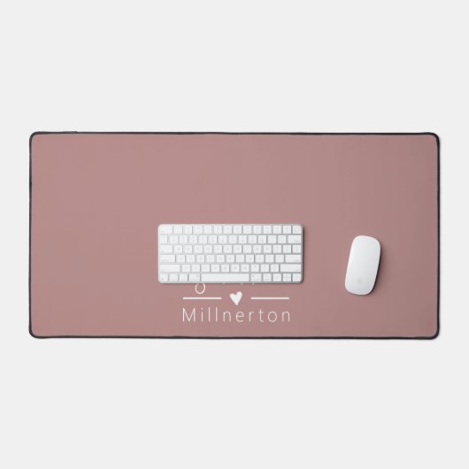 Monogram Neutraal Modern Minimalist Elegant Bureaumat (Keyboard & Muis)