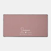 Monogram Neutraal Modern Minimalist Elegant Bureaumat (Voorkant)