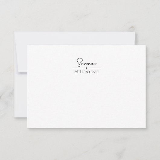 Monogram Neutraal Modern Minimalist Elegant Notitiekaartje (Voorkant)