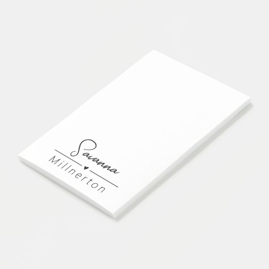 Monogram Neutraal Modern Minimalist Elegant Post-it® Notes (Schuin)
