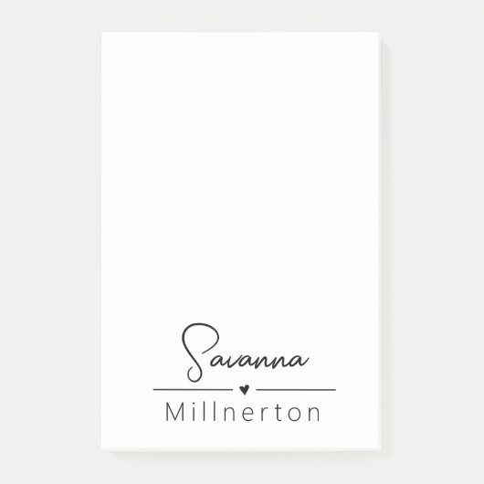 Monogram Neutraal Modern Minimalist Elegant Post-it® Notes (Voorkant)