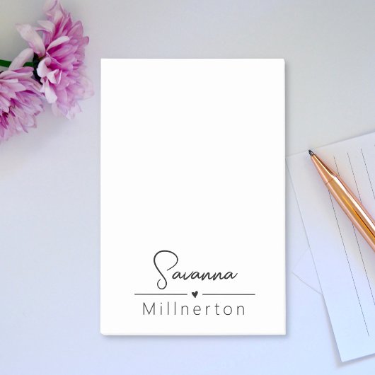 Monogram Neutraal Modern Minimalist Elegant Post-it® Notes