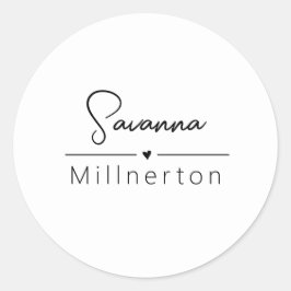 Monogram Neutraal Modern Minimalist Elegant Ronde Sticker