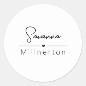 Monogram Neutraal Modern Minimalist Elegant Ronde Sticker (Voorkant)