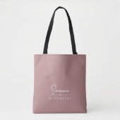 Monogram Neutraal Modern Minimalist Elegant Tote Bag (Voorkant)