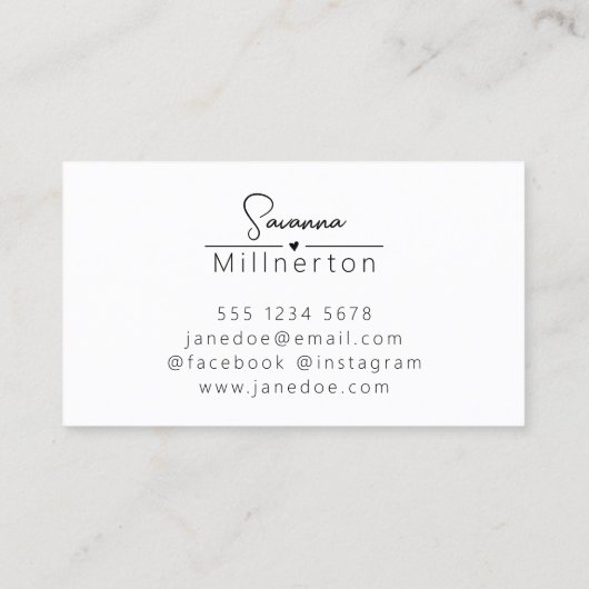 Monogram Neutraal Modern Minimalist Elegant Visitekaartje (Achterkant)