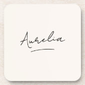 Monogram Neutraal Modern Minimalistisch Eenvoudig  Bier Onderzetter (Voorkant)