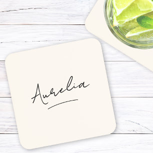 Monogram Neutraal Modern Minimalistisch Eenvoudig  Bier Onderzetter