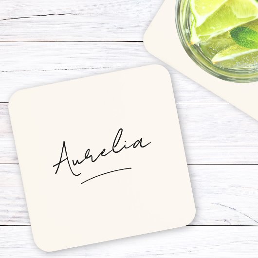 Monogram Neutraal Modern Minimalistisch Eenvoudig  Bier Onderzetter