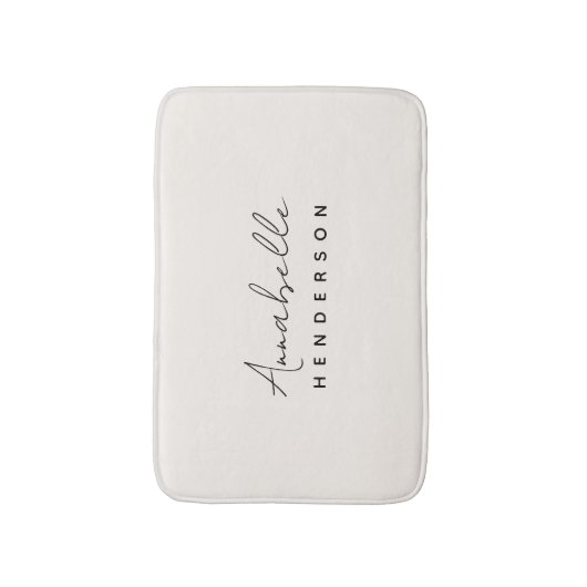 Monogram Neutraal | Modern minimalistisch stijlvol Badmat (Voorkant Verticaal)