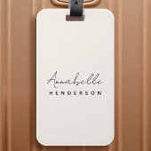 Monogram Neutraal | Modern minimalistisch stijlvol Bagagelabel