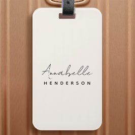Monogram Neutraal | Modern minimalistisch stijlvol Bagagelabel