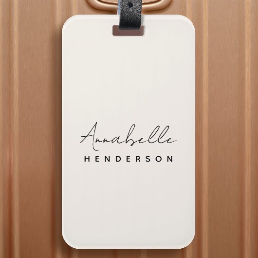 Monogram Neutraal | Modern minimalistisch stijlvol Bagagelabel