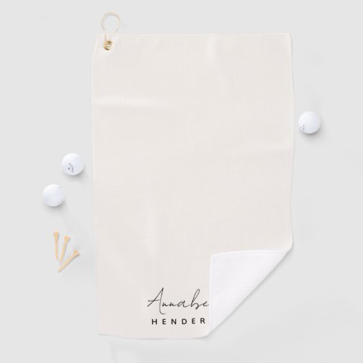 Monogram Neutraal | Modern minimalistisch stijlvol Golfhanddoek (Insitu)
