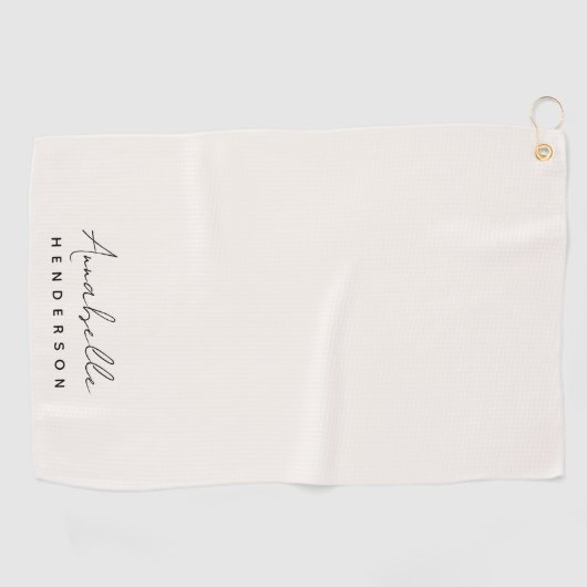 Monogram Neutraal | Modern minimalistisch stijlvol Golfhanddoek (Horizontaal)