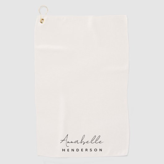 Monogram Neutraal | Modern minimalistisch stijlvol Golfhanddoek (Voorkant)