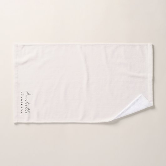 Monogram Neutraal | Modern minimalistisch stijlvol Handdoek (Handdoek)