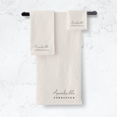 Monogram Neutraal | Modern minimalistisch stijlvol Handdoek