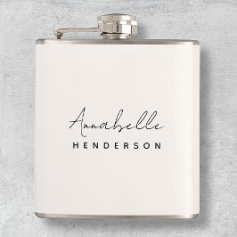 Monogram Neutraal | Modern minimalistisch stijlvol Heupfles