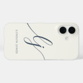 Monogram neutraal modern minimalistisch stijlvol i Case-Mate iPhone case (Achterkant (horizontaal))