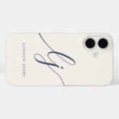 Monogram neutraal modern minimalistisch stijlvol i Case-Mate iPhone case (Achterkant (horizontaal))