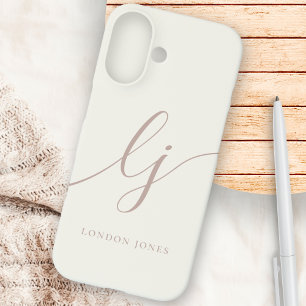 Monogram Neutraal Modern Minimalistisch Stijlvol I iPhone 16 Hoesje