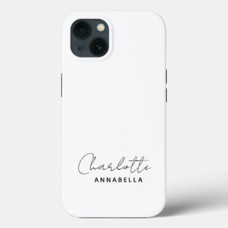 Monogram Neutraal | Modern minimalistisch stijlvol iPhone 13 Hoesje