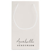 Monogram Neutraal | Modern minimalistisch stijlvol Klein Cadeauzakje (Achterkant)